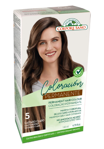Corpore sano Coloración Permanente 5. Castaño claro con Sésamo y Keratina Vegetal