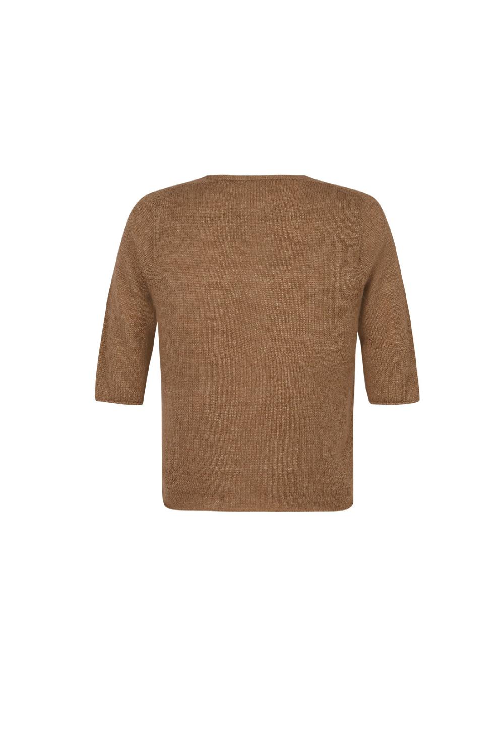 Cortana Chai Top De Punto De Alpaca Cachemir Y Seda Avellana