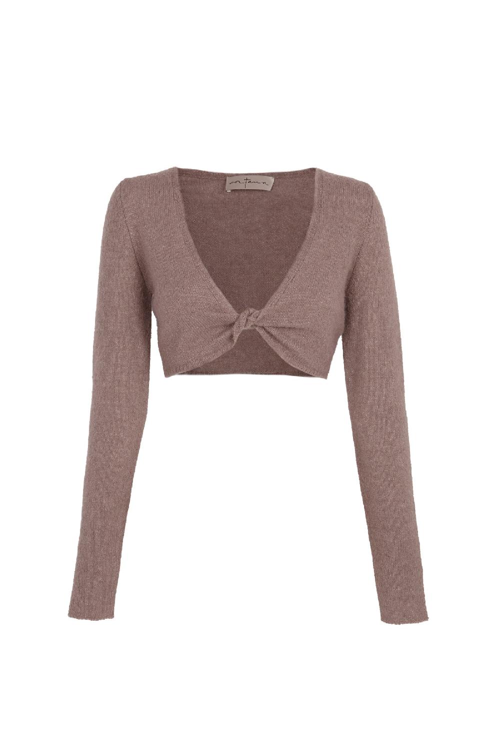 Cortana Cora top de alpaca lana merino y seda cocoa