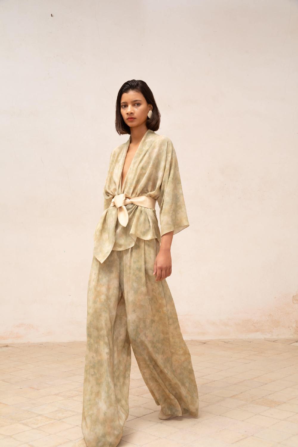 Cortana Ada Pantalon En Seda Hope Print