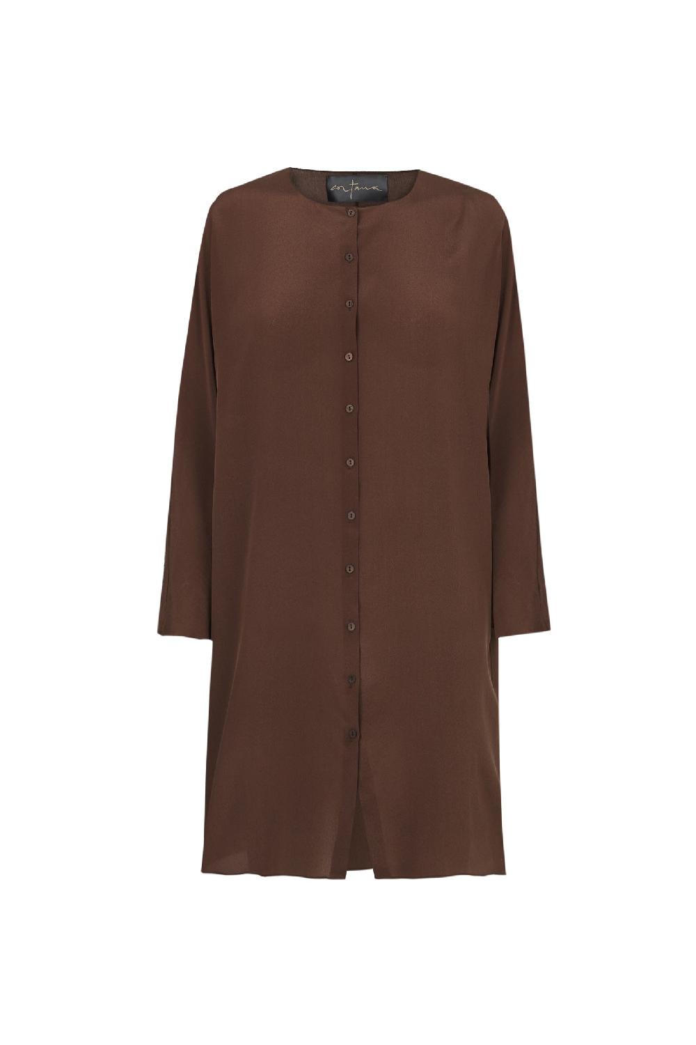 Cortana Agnes Camisa En Seda Ciruela