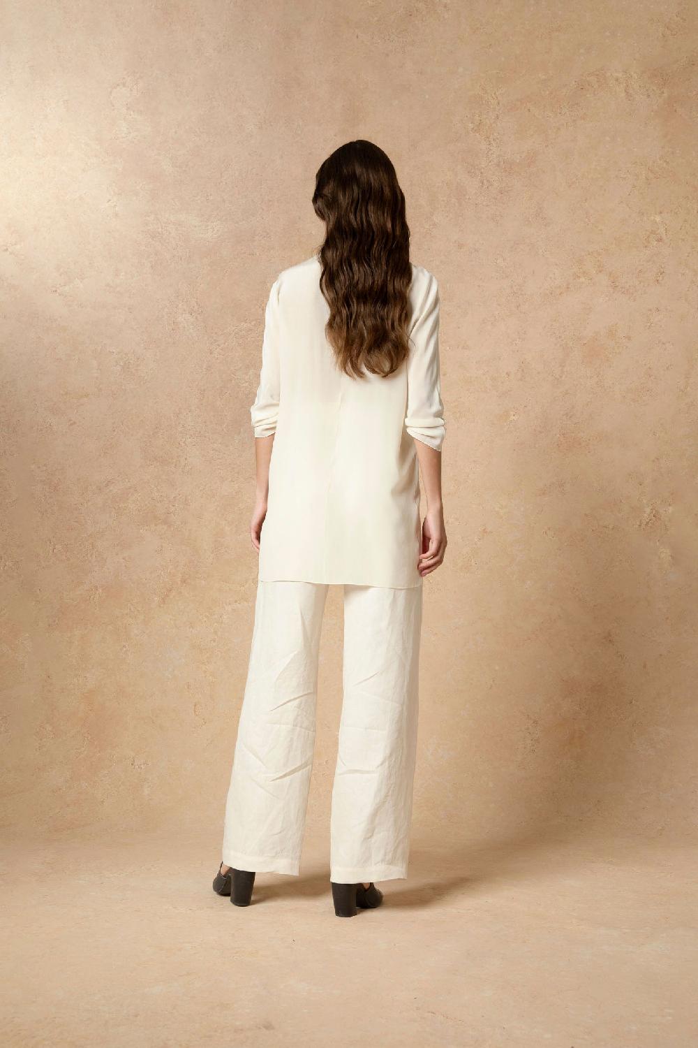 Cortana Agnes Camisa En Seda Marfil