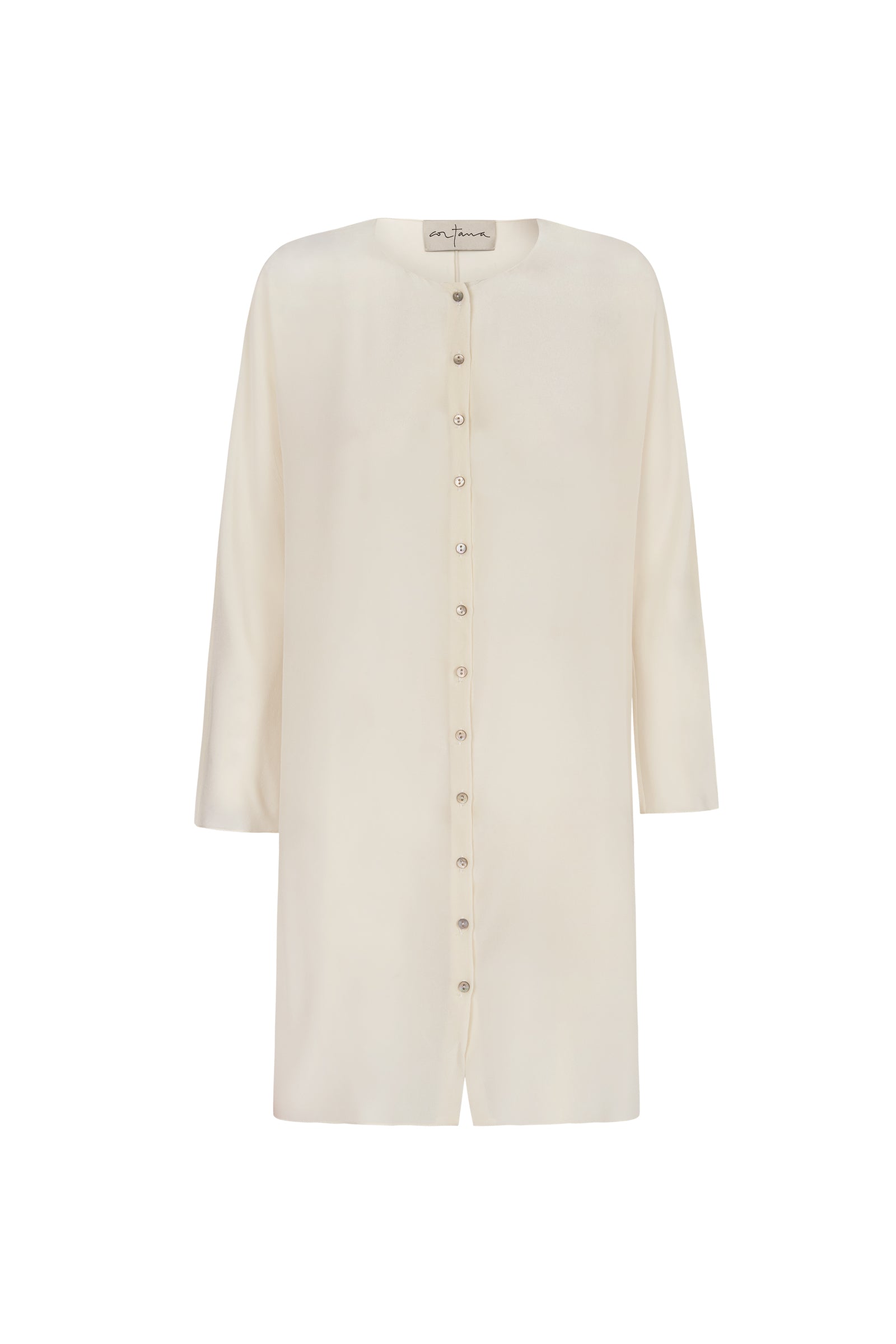 Cortana Agnes camisa en seda marfil