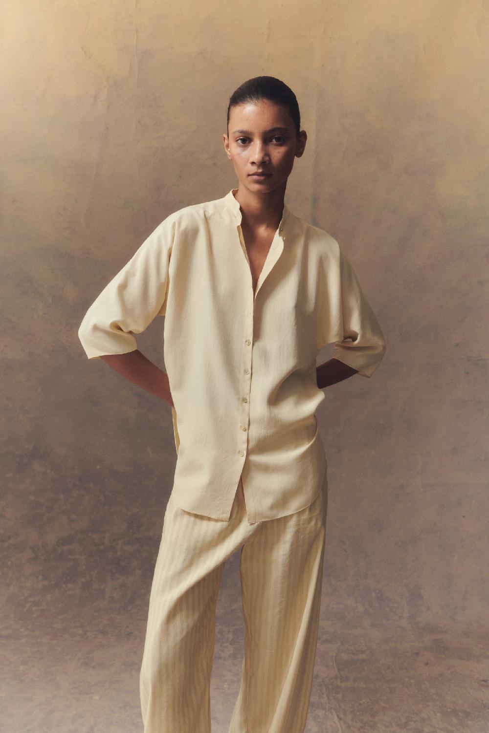 Cortana Alba Camisa En Seda Vainilla