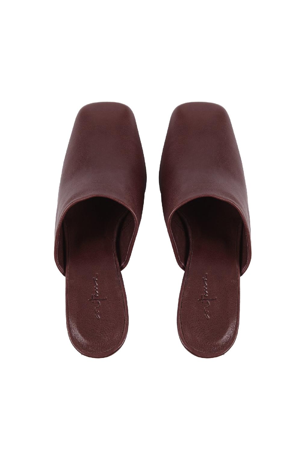 Cortana Alice Mule En Piel Burdeos