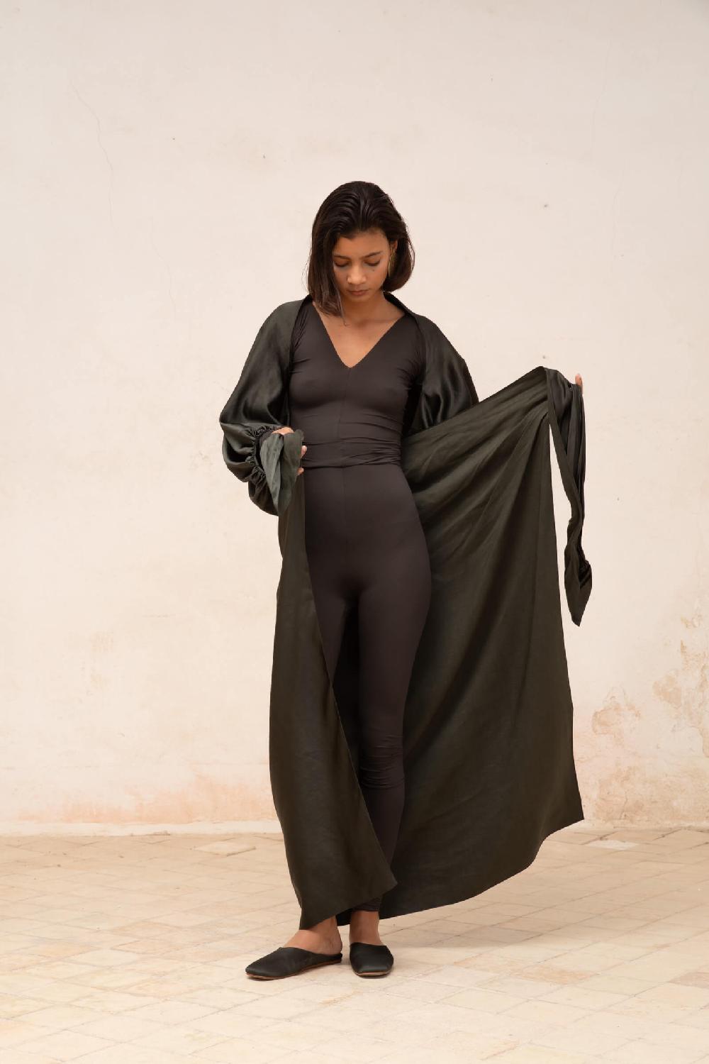 Cortana Alice Top En Cupro Stretch Grafito