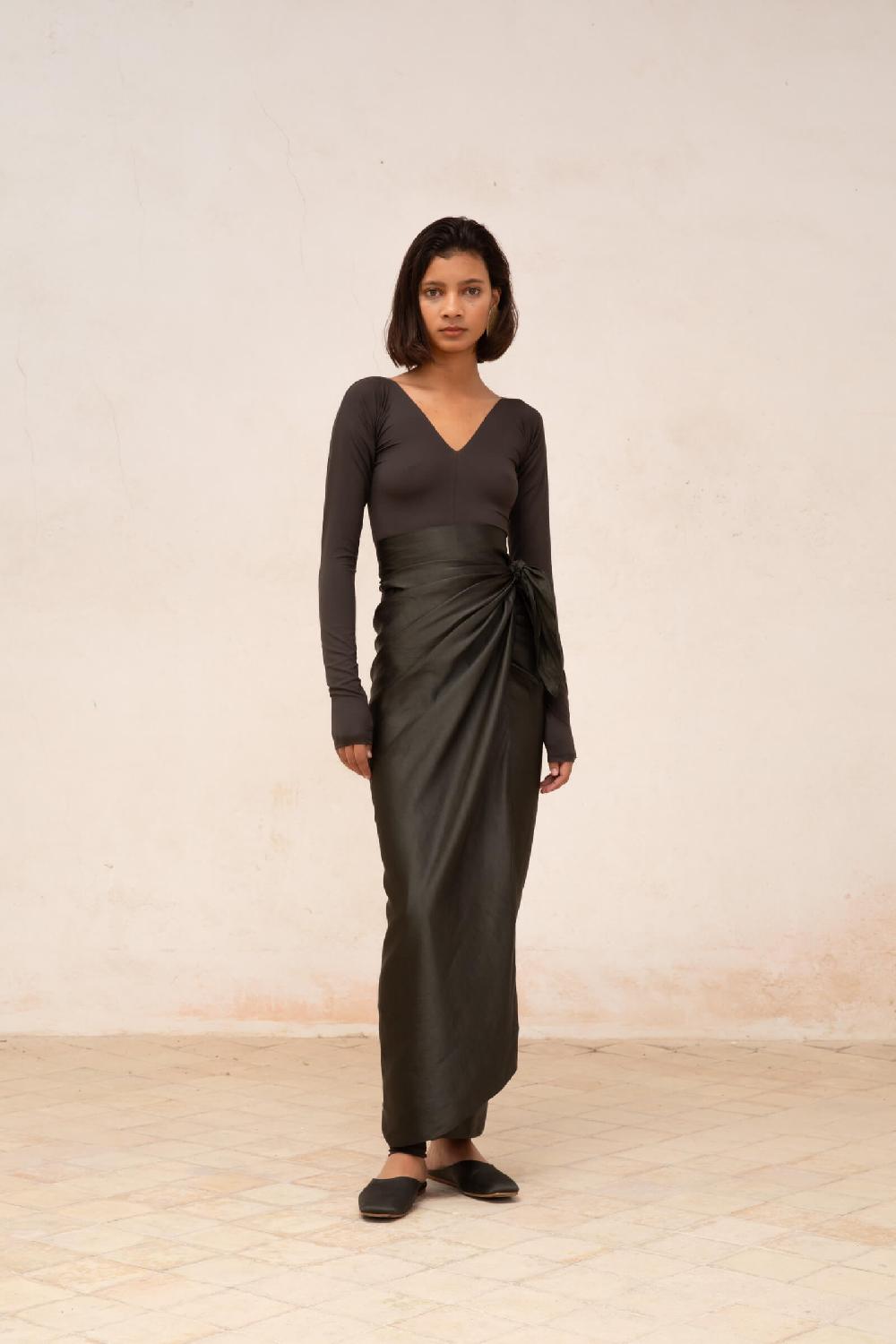 Cortana Alice Top En Cupro Stretch Grafito