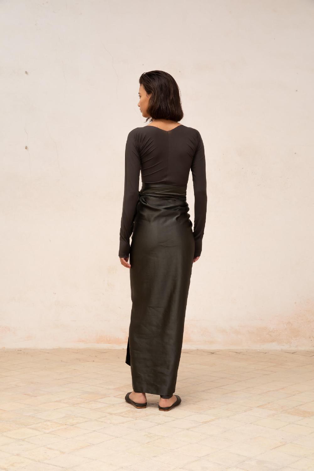 Cortana Alice Top En Cupro Stretch Grafito