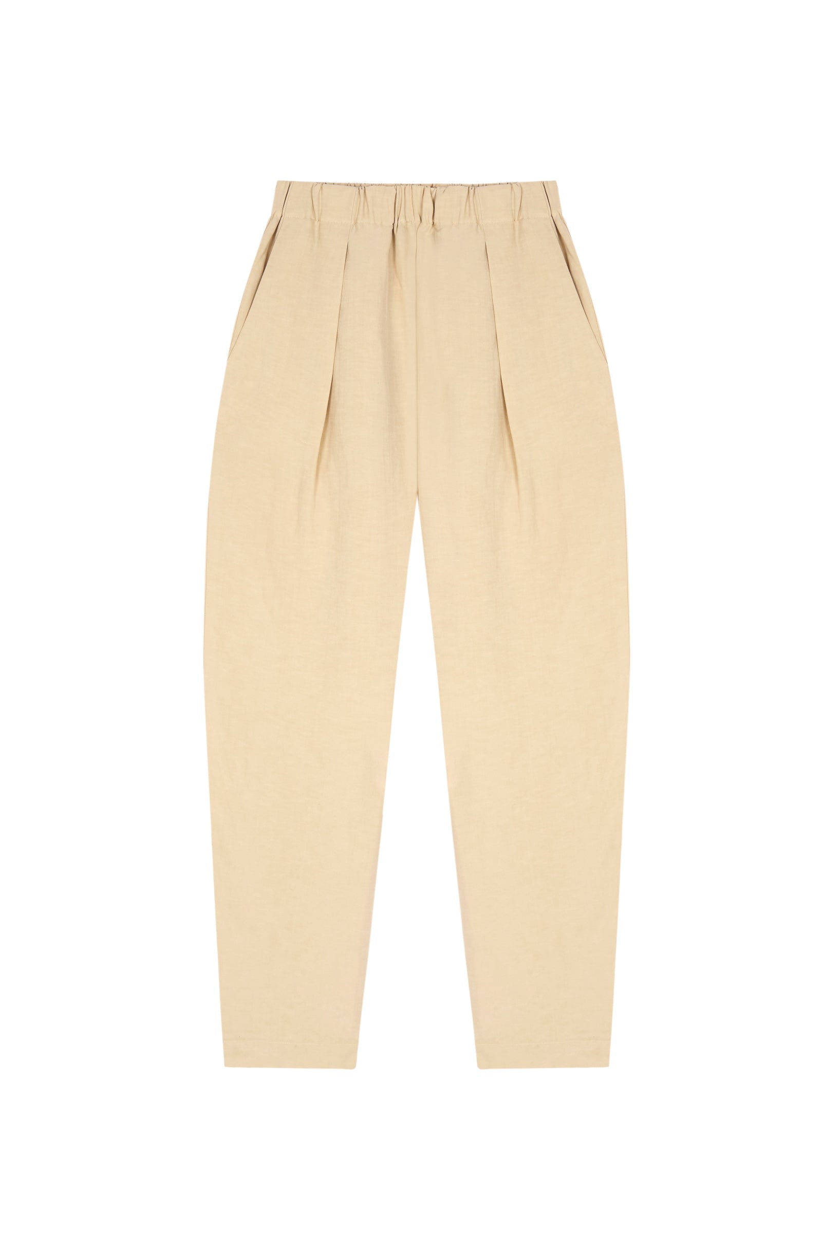 Cortana Ama pantalon en lino y seda beige