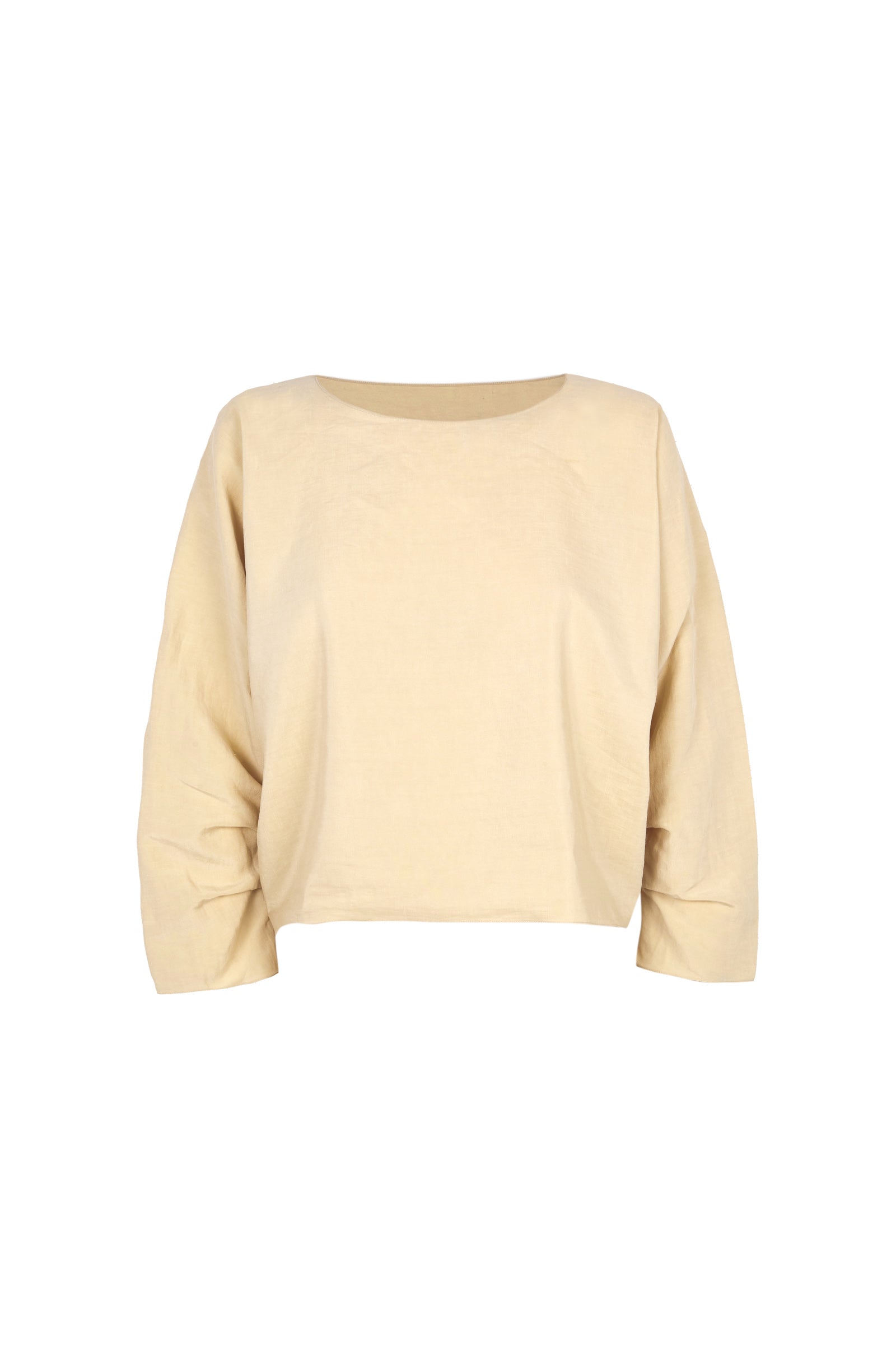 Cortana Amelia top holgado en lino y seda beige