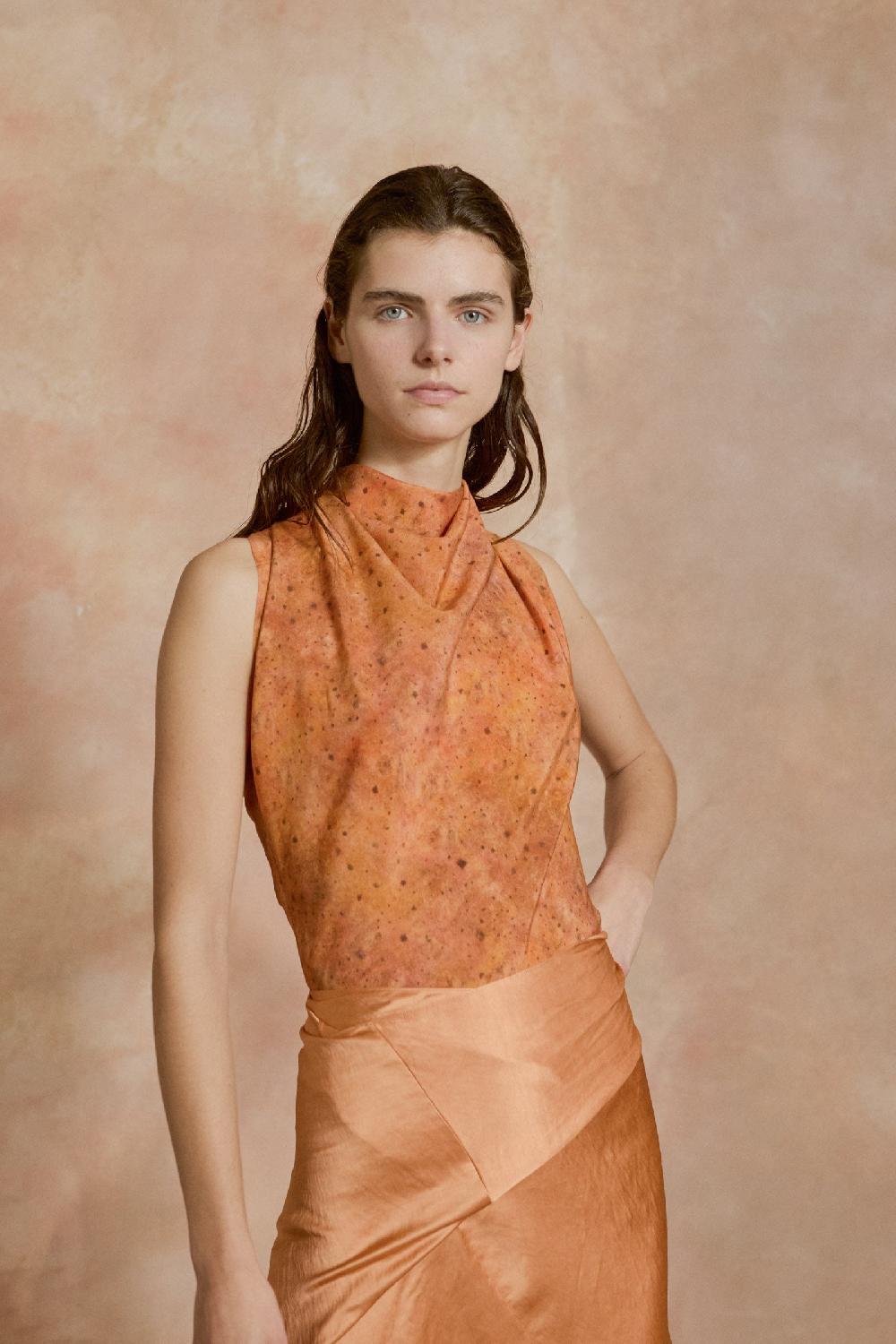 Cortana Anja Top De Seda Sora Print