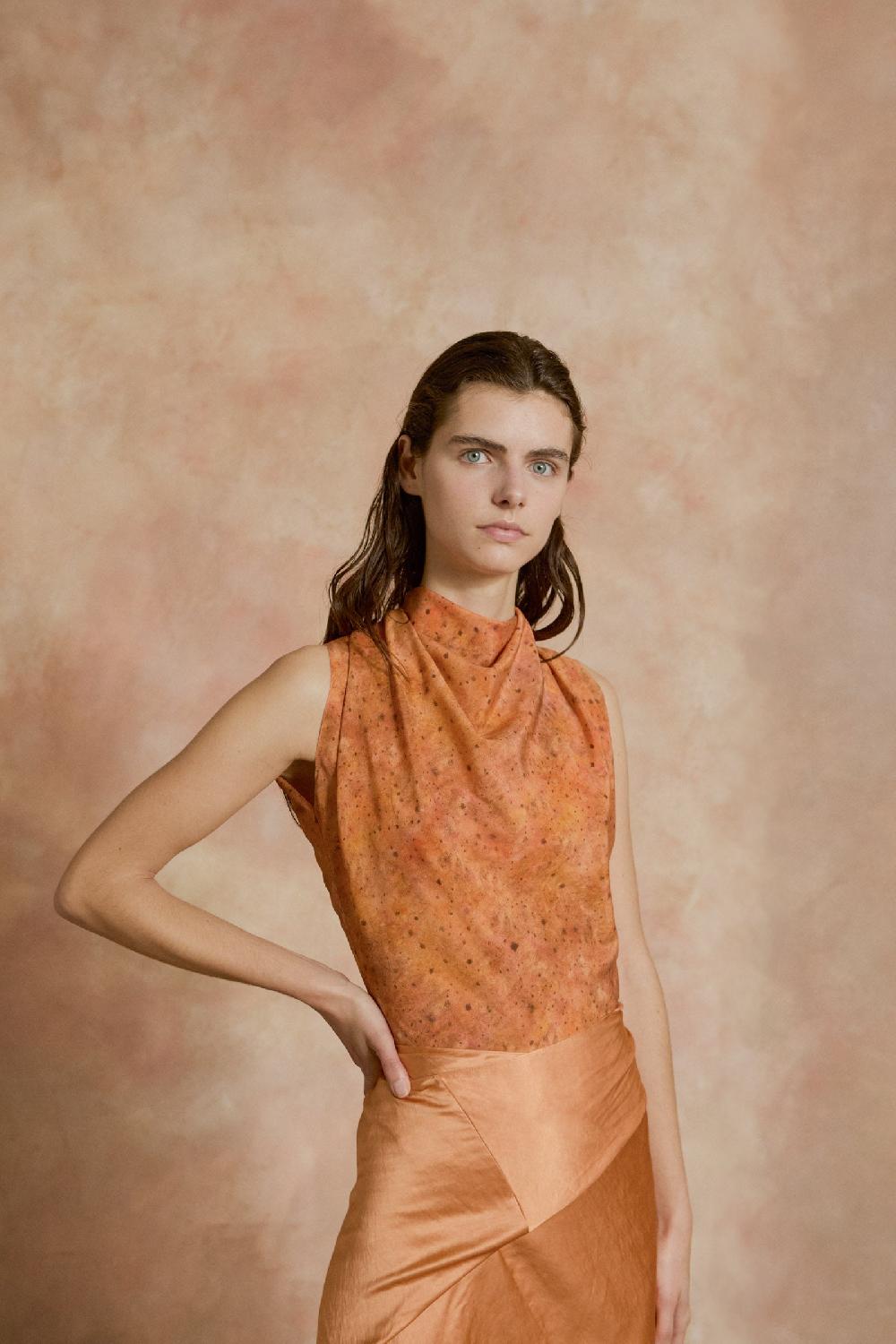 Cortana Anja Top De Seda Sora Print