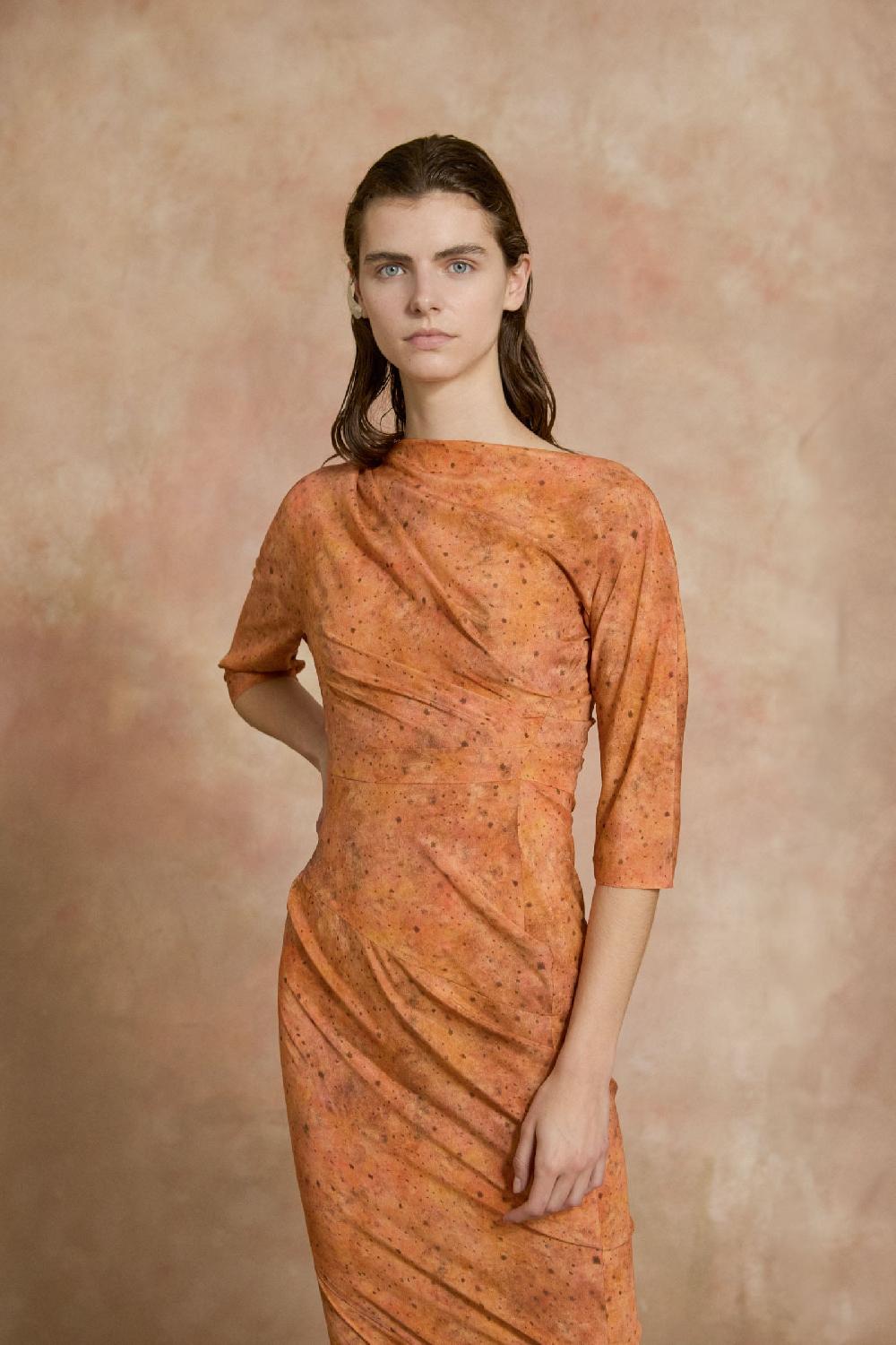 Cortana Anja Vestido De Seda Sora Print