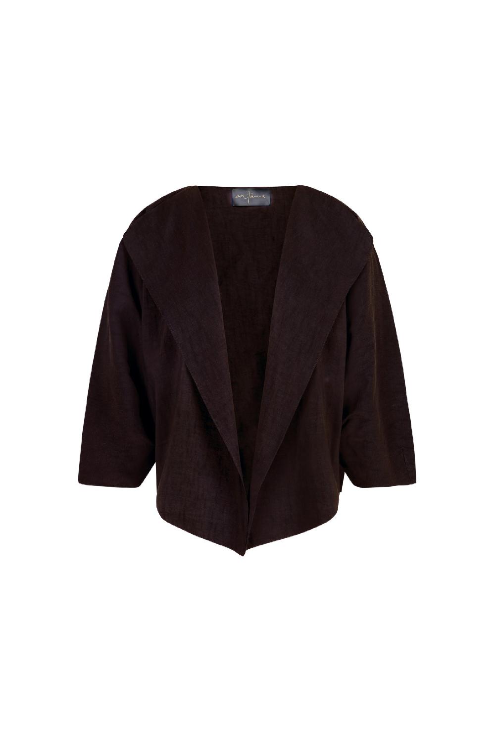 Cortana Arco chaqueta en lino y cupro burdeos