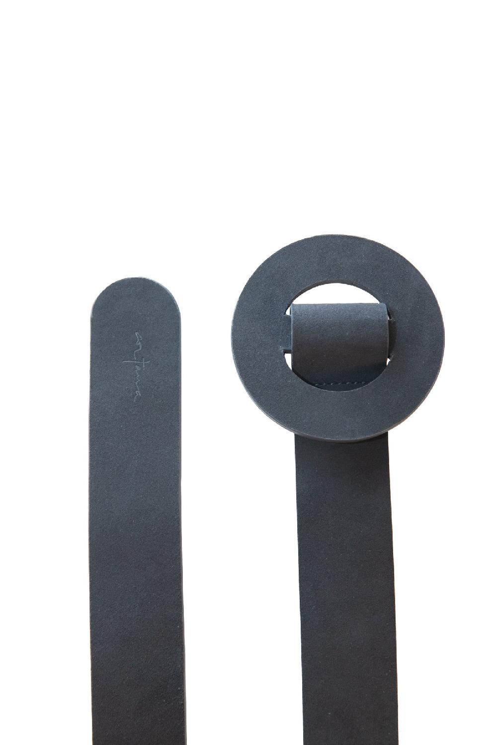 Cortana Aro L Cinturón Grueso En Ante Grafito