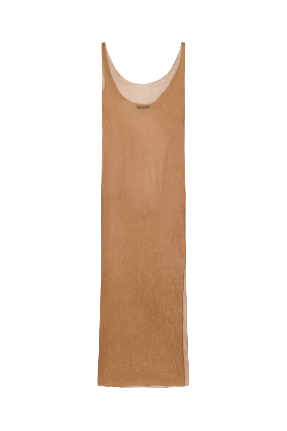 Cortana Aura top de tirantes en seda bronce