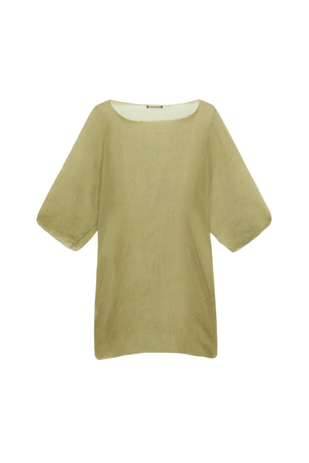 Cortana Aurora Top En Seda Pistacho