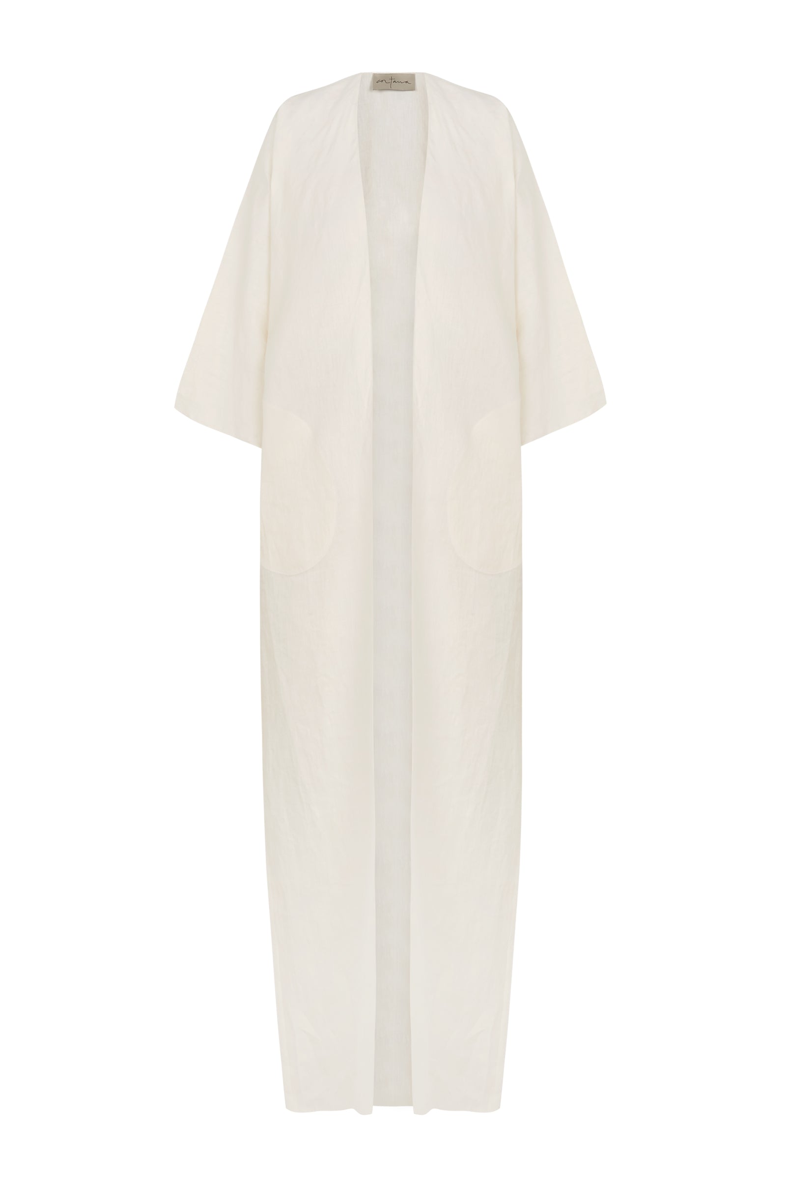 Cortana Bambina abrigo largo en lino marfil