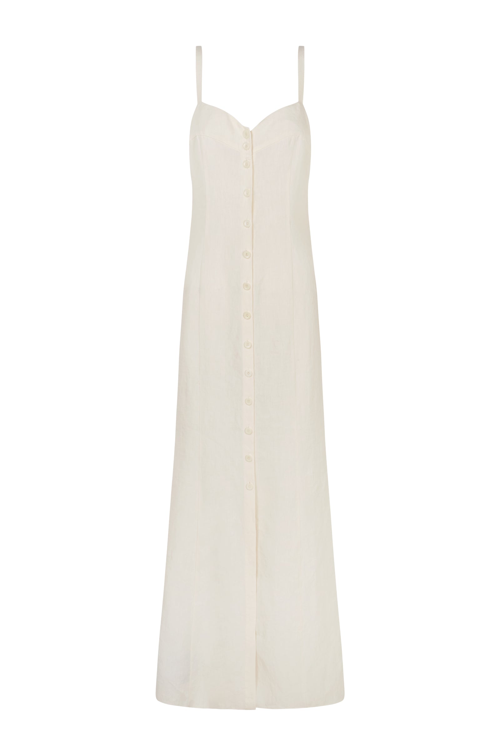 Cortana Bambina vestido en lino marfil