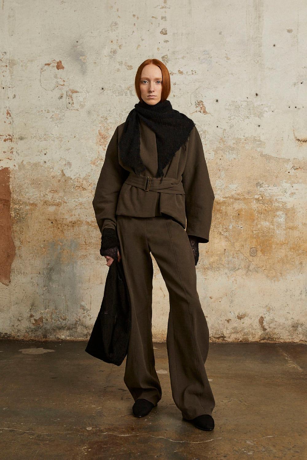 Cortana Bawa Pantalon De Talle Alto Marron