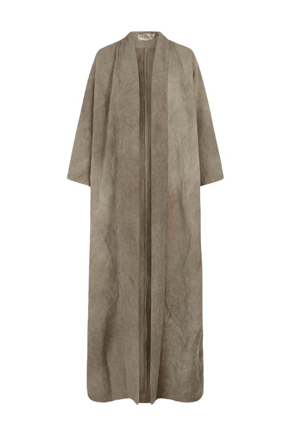 Cortana Bimba abrigo en lino maltinto gris piedra