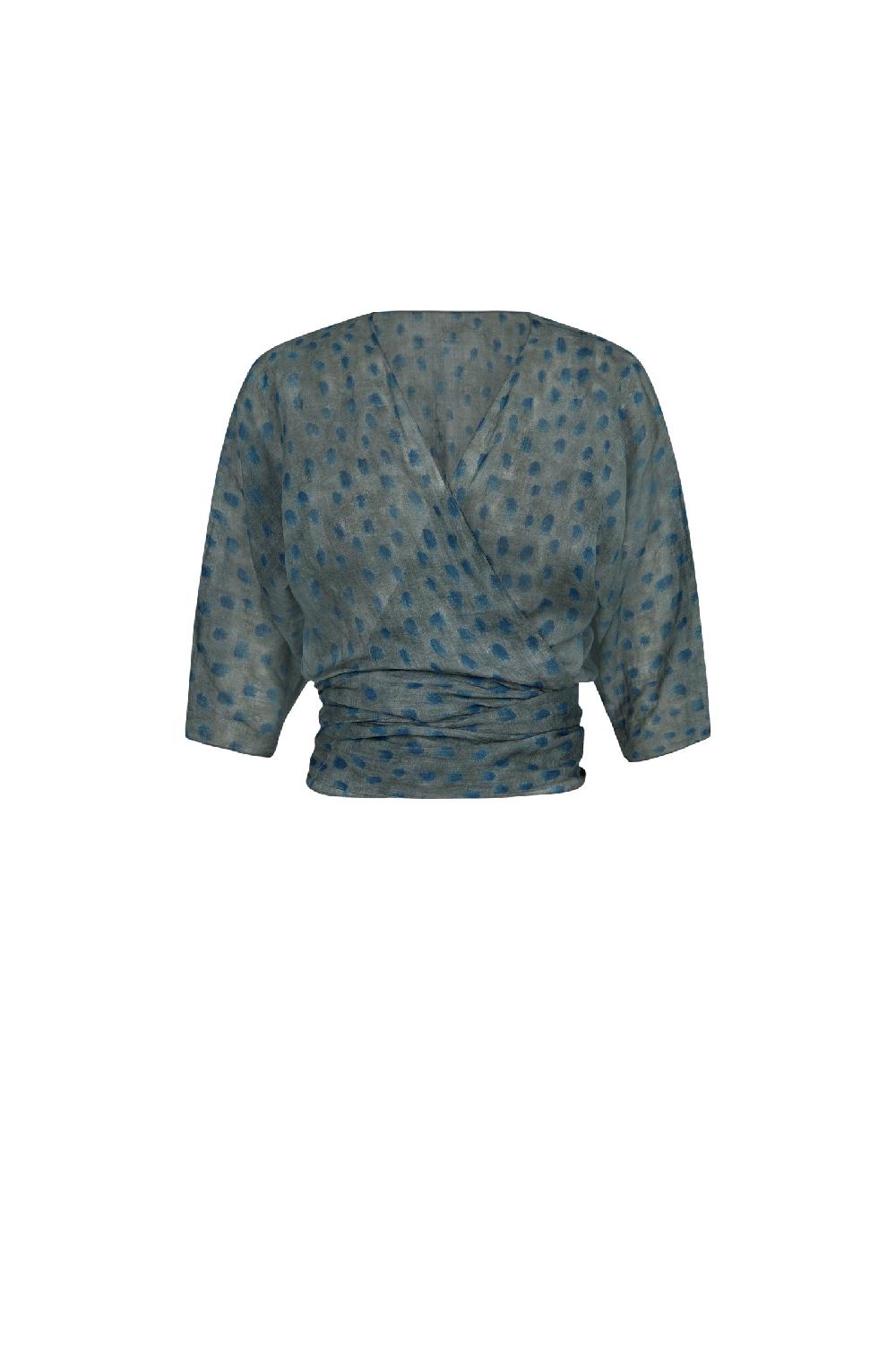 Cortana Blues top en ramio ciro print