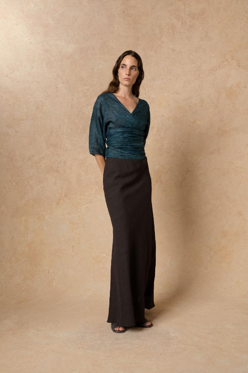 Cortana Blues Top En Ramio Tokyo Print