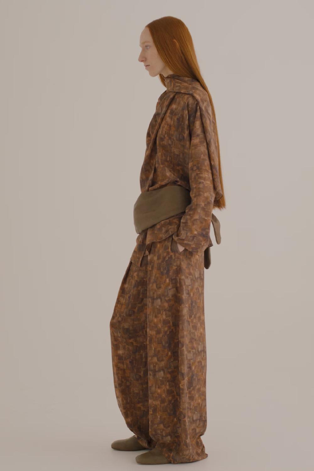 Cortana Braque Pantalon En Seda Cube Print