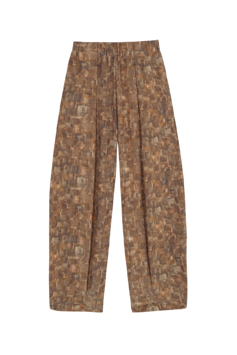 Cortana Braque Pantalon En Seda Cube Print