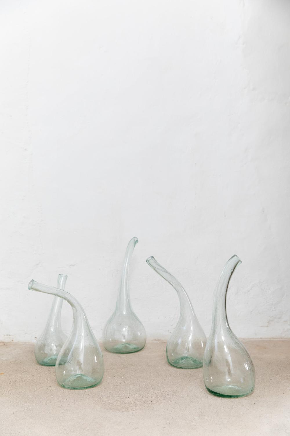 Cortana Calabaza Jarrón De Vidrio Soplado Verde