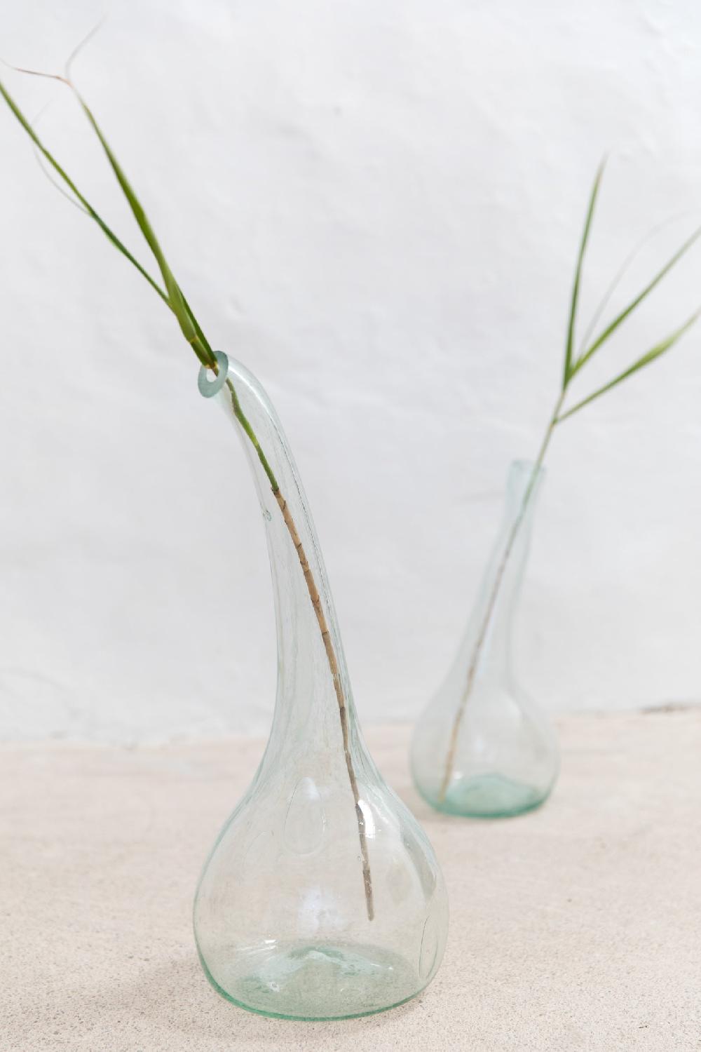 Cortana Calabaza Jarrón De Vidrio Soplado Verde