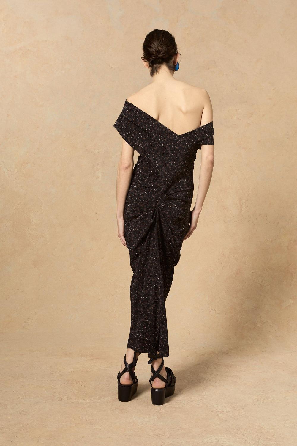 Cortana Camaron Vestido En Seda Stretch Hedy Print