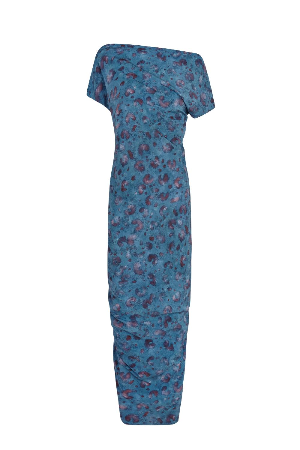 Cortana Camaron vestido en seda stretch isla print