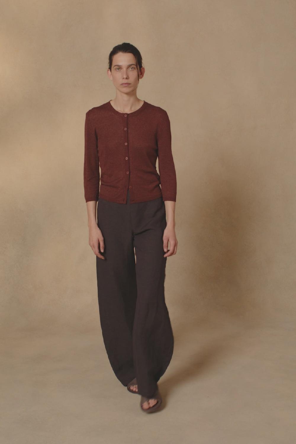 Cortana Canton Cardigan De Punto Granate