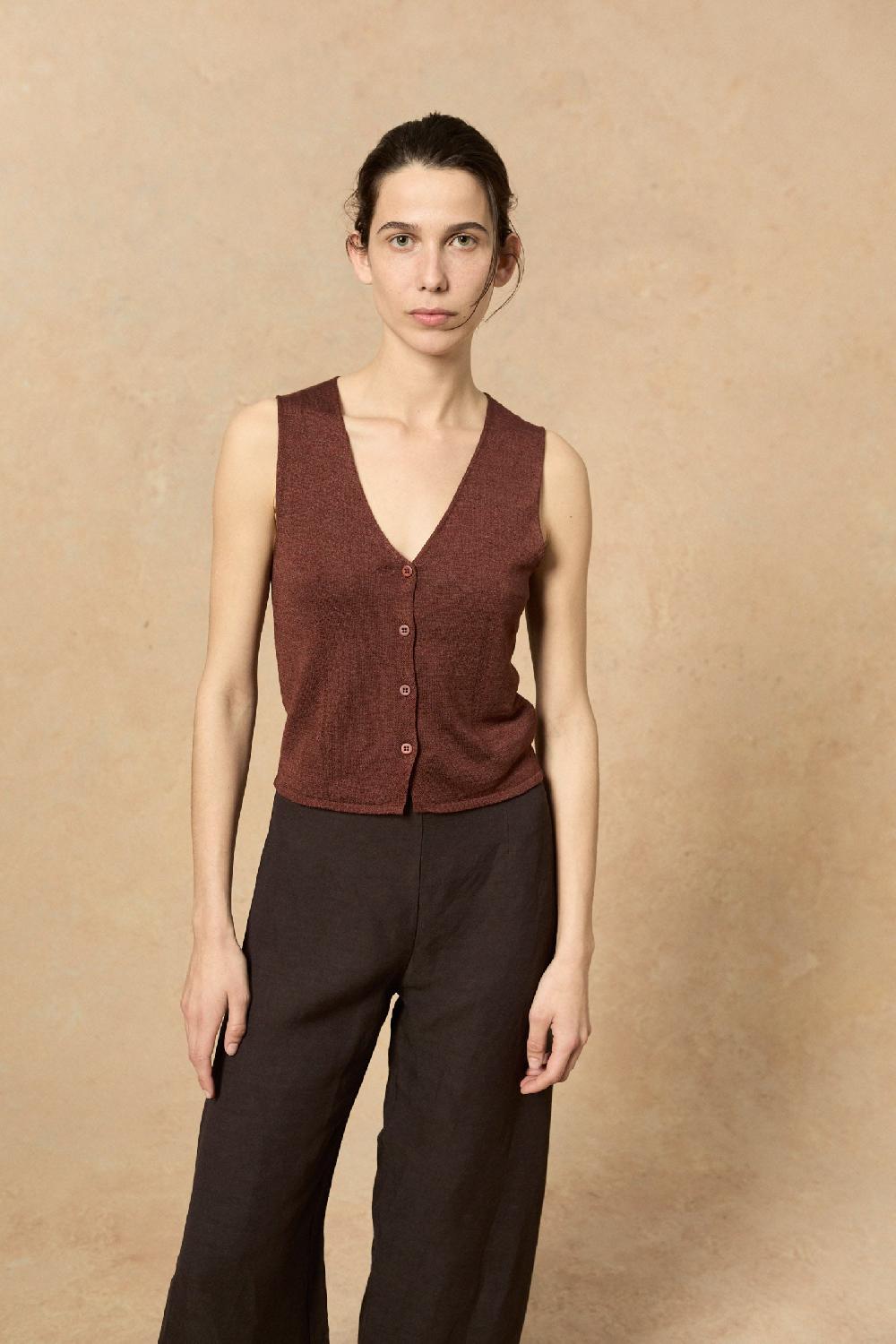 Cortana Canton Chaleco De Punto Granate