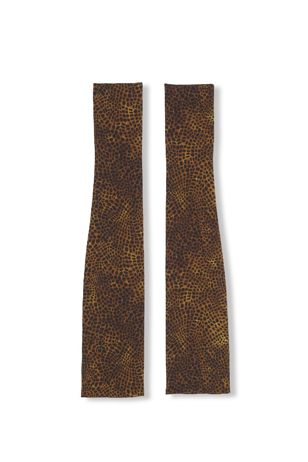 Cortana Carey mitones en seda animal print