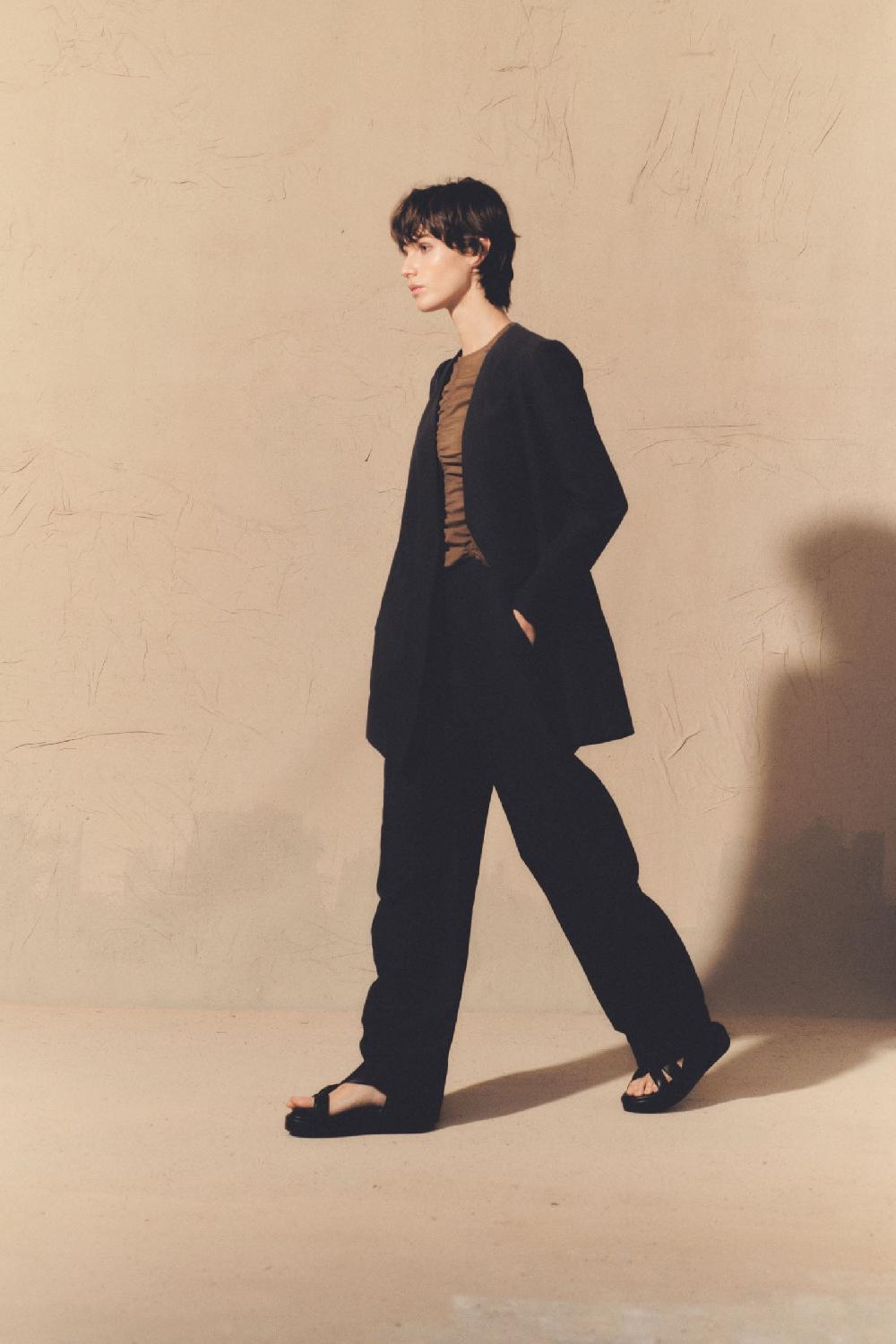 Cortana Chiara Chaqueta Cruzada Gris Humo