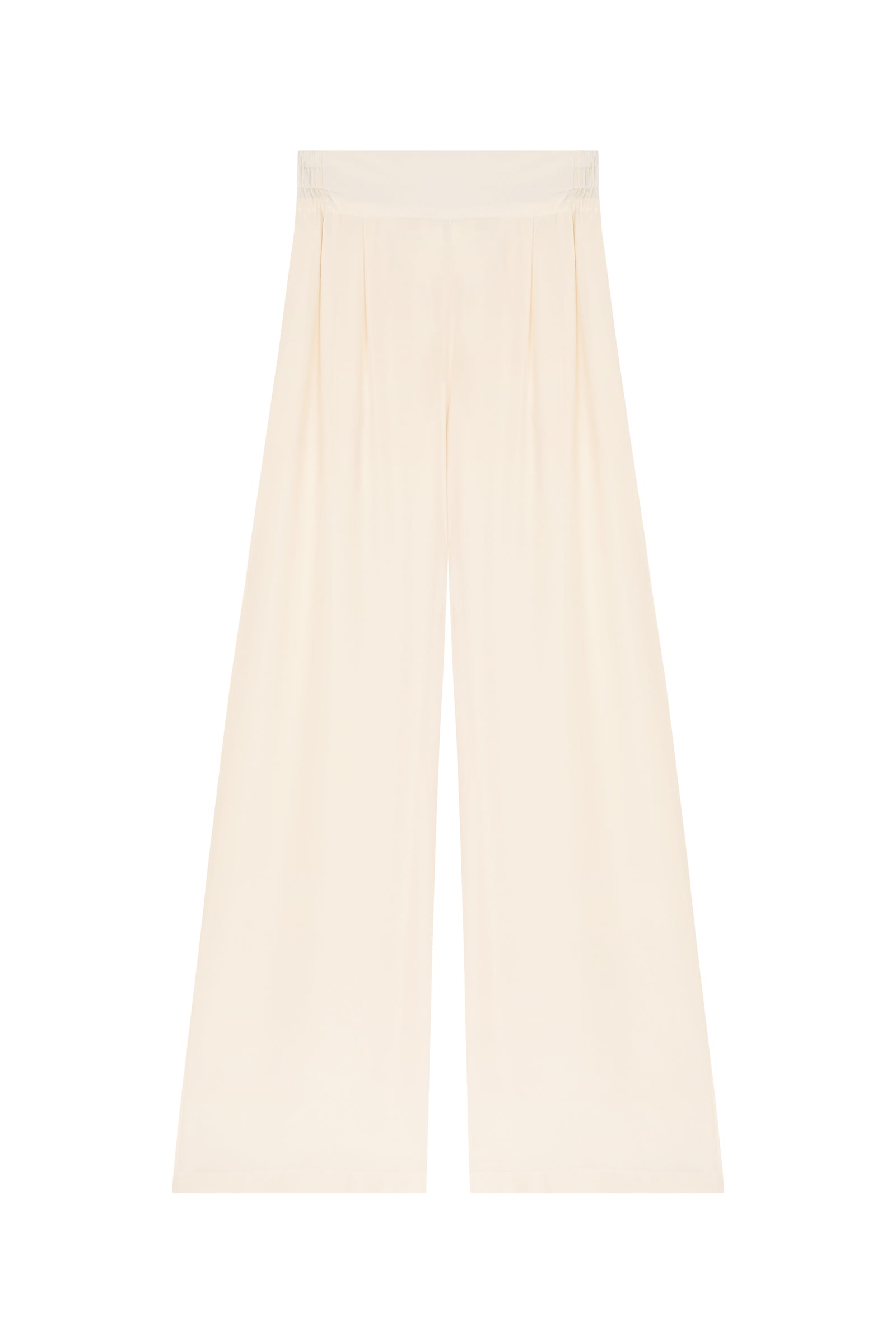 Cortana Claire pantalon en seda marfil