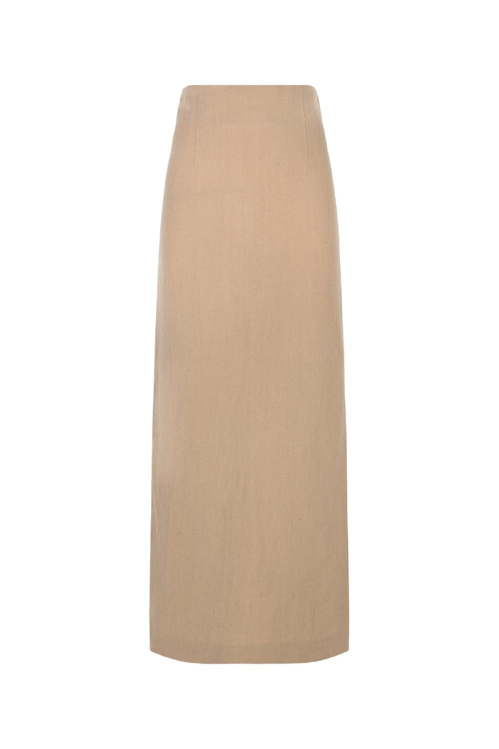 Cortana Dakota falda en lino y lana virgen rosa