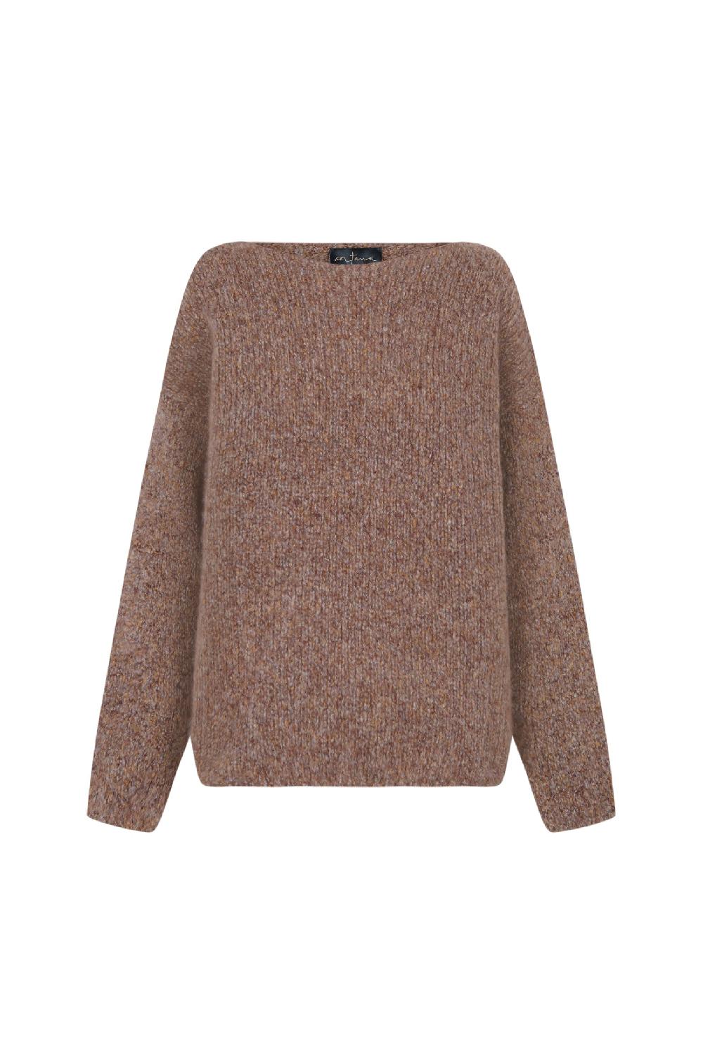 Cortana Dan jersey melange en cachemir y seda rose