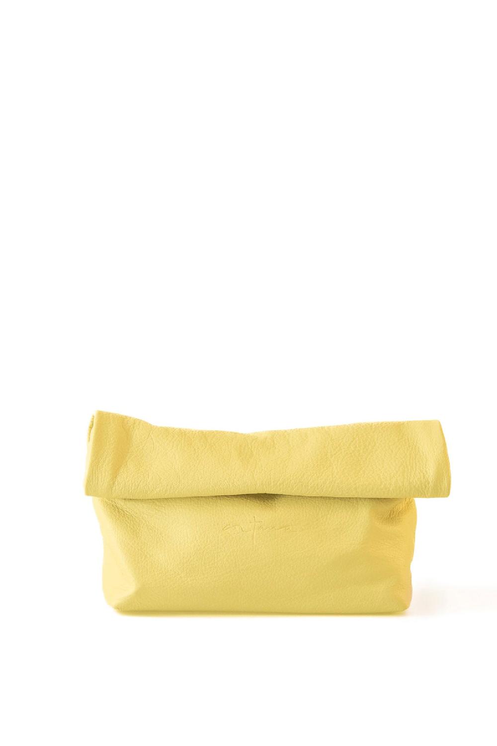 Cortana Delhi L clutch grande en cuero amarillo