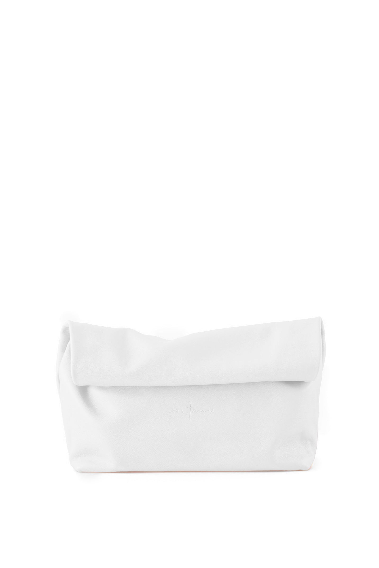 Cortana Delhi L clutch grande en cuero blanco