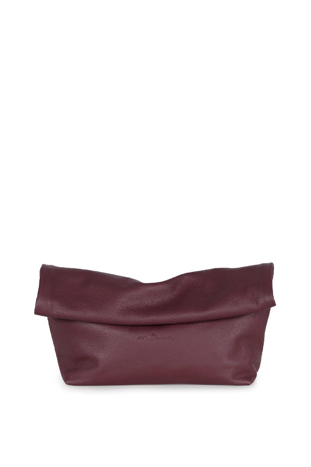 Cortana Delhi L clutch grande en cuero burdeos