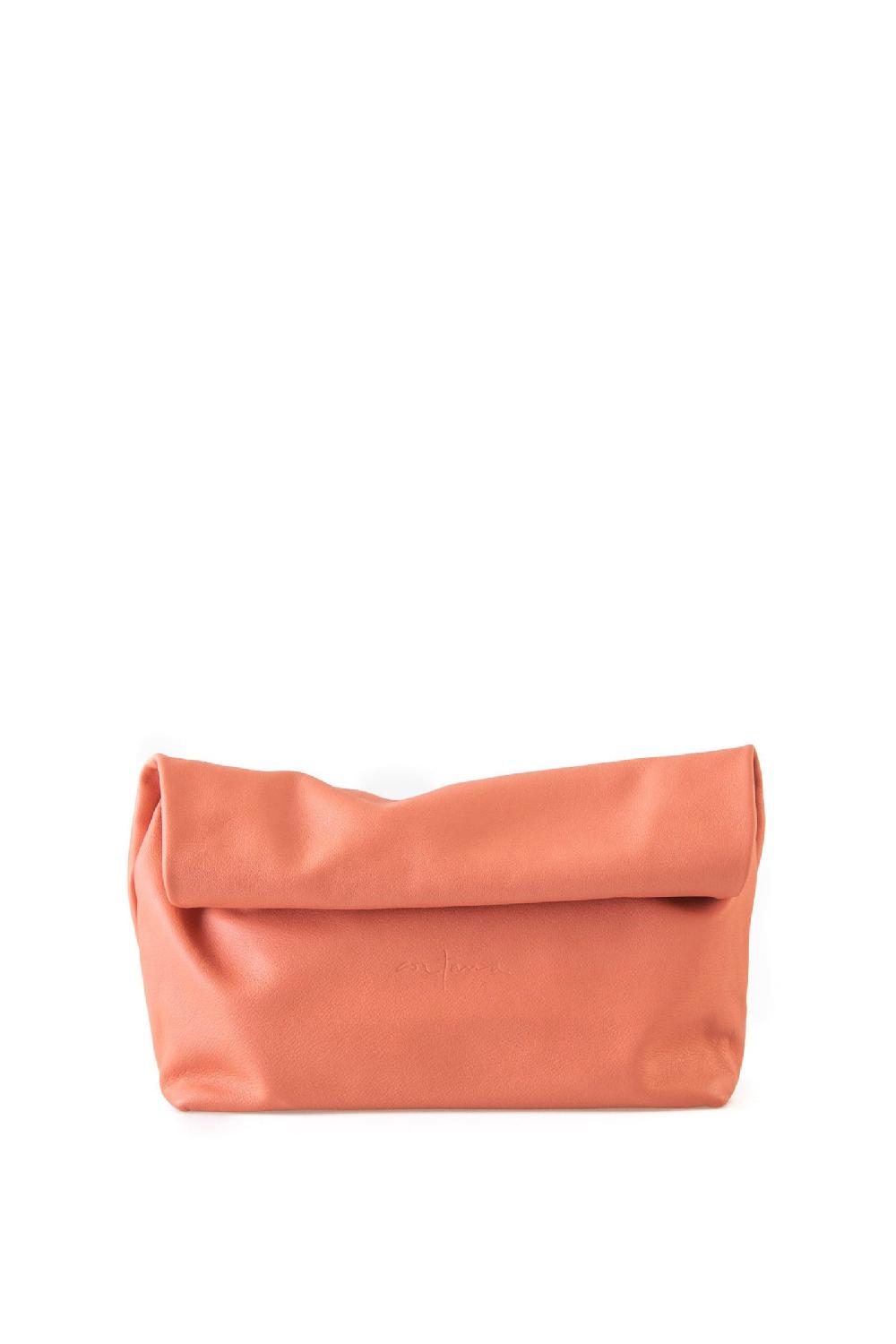 Cortana Delhi L clutch grande en cuero coral
