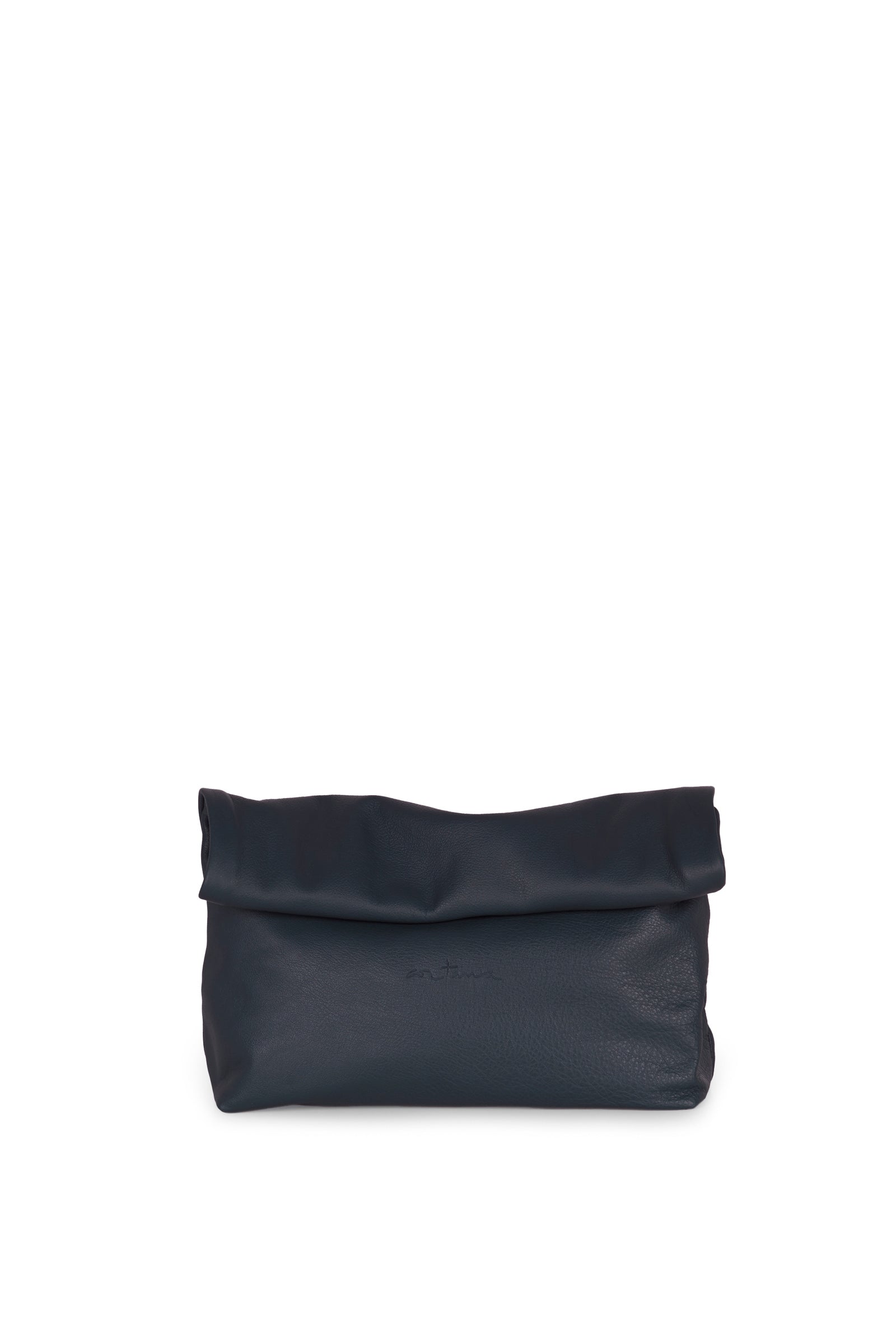 Cortana Delhi S clutch en cuero bluenero