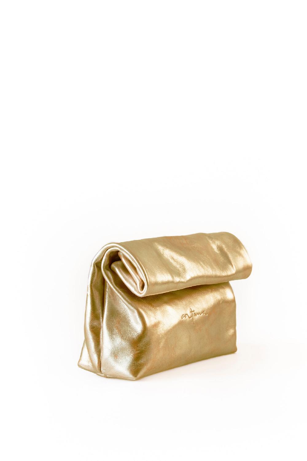 Cortana Delhi S Clutch En Cuero Dorado