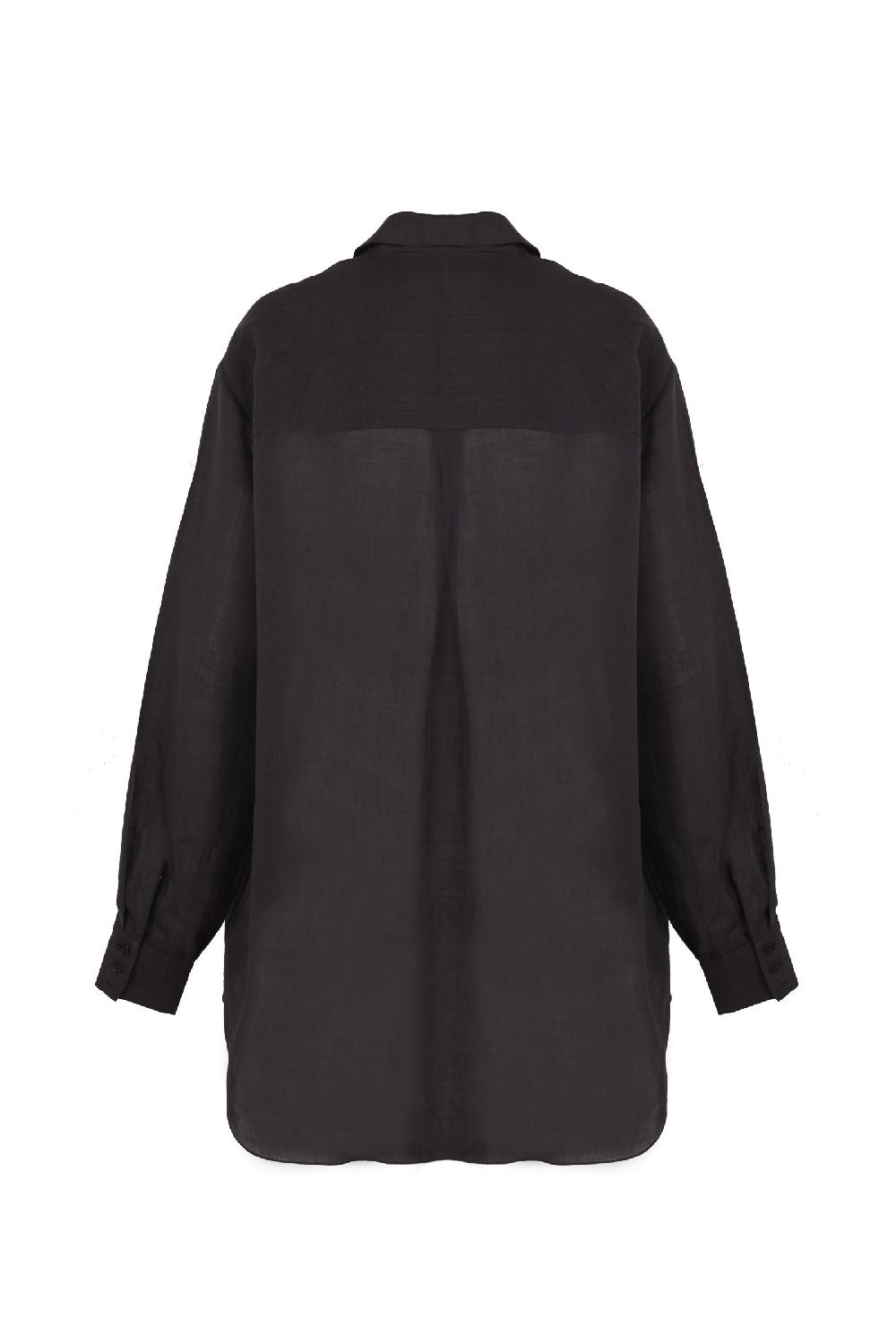 Cortana Dennis Camisa Oversize En Ramio Negro