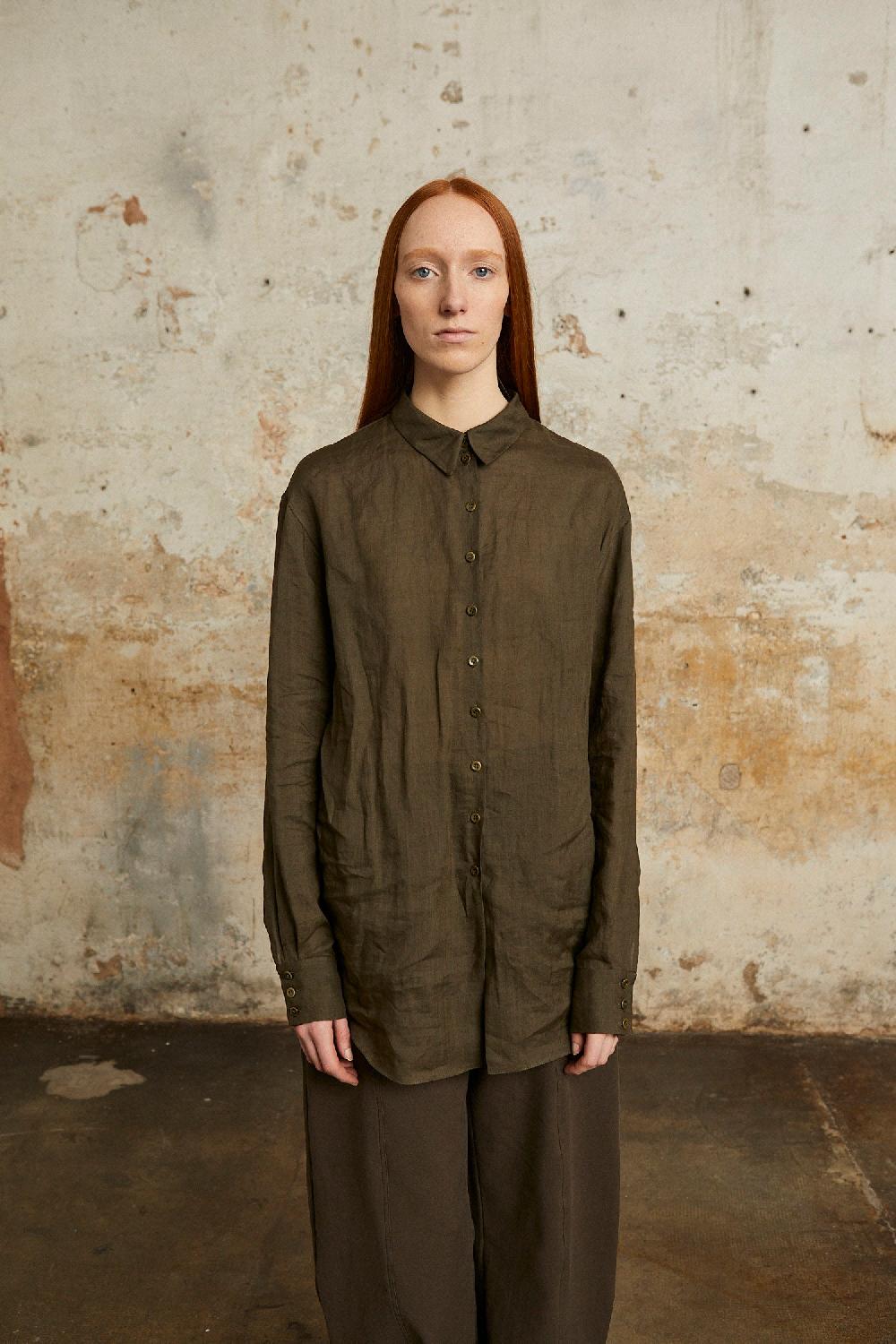 Cortana Dennis Camisa Oversize En Ramio Negro