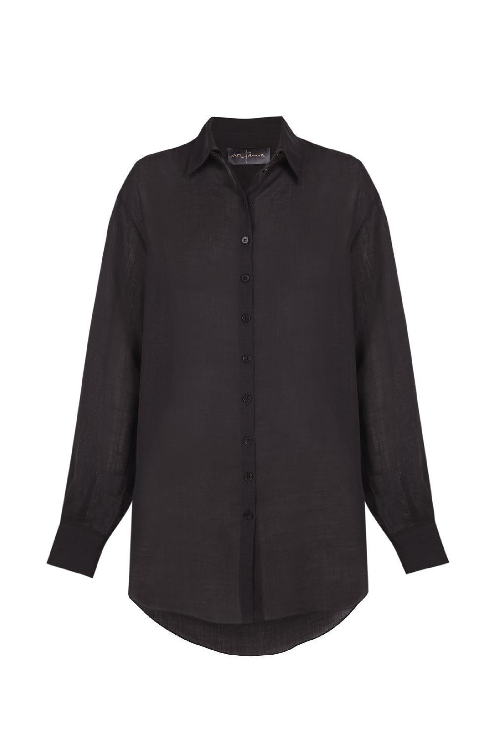 Cortana Dennis camisa oversize en ramio negro