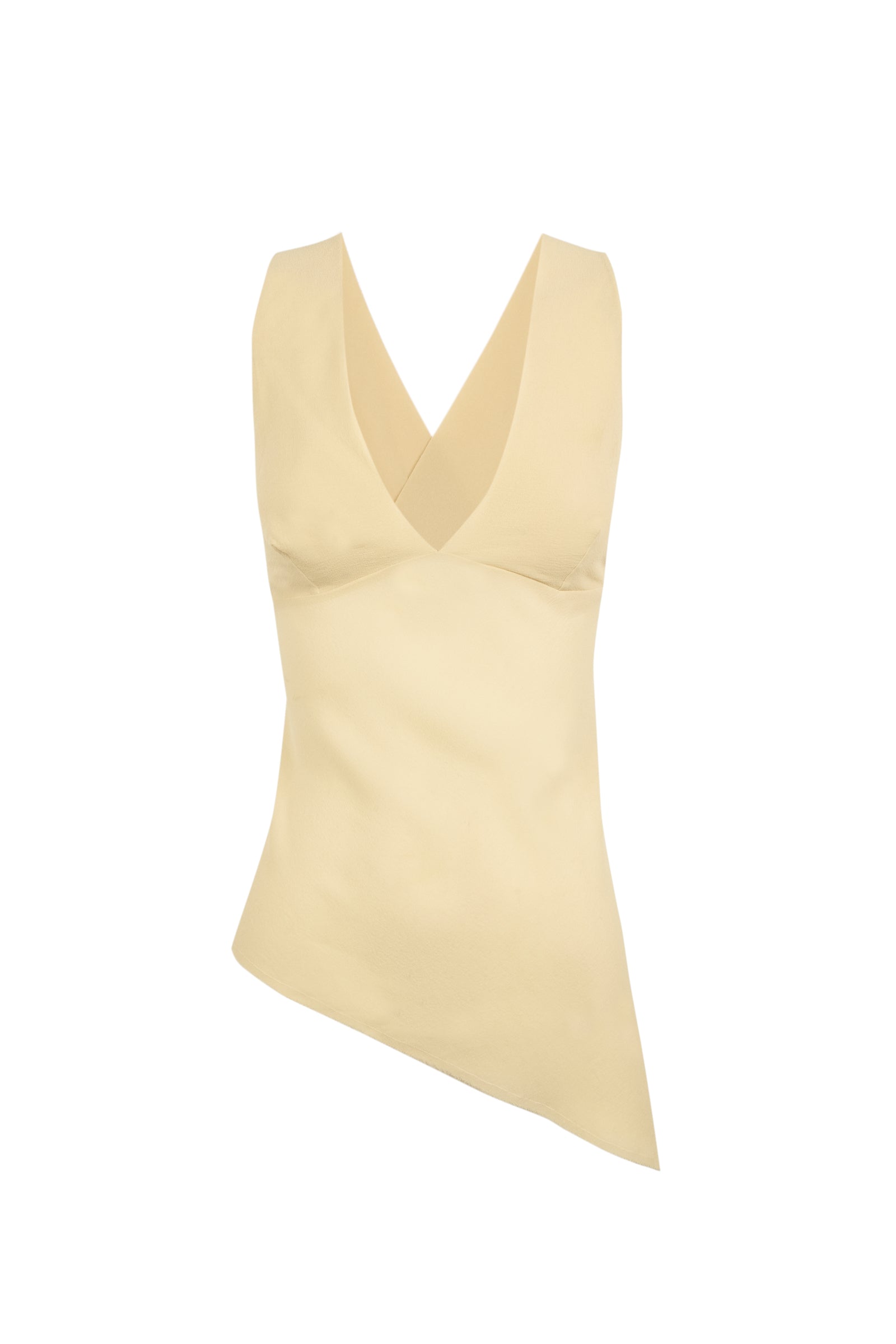 Cortana Dora top en georgette de seda beige